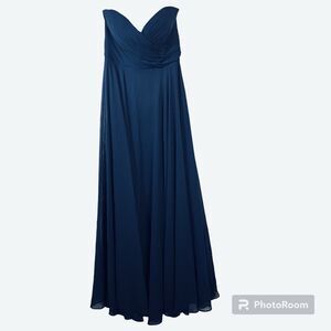 Jenny Yoo Size 4 Dress Formal Navy Blue Prom Bridesmaid Strapless Elegant
